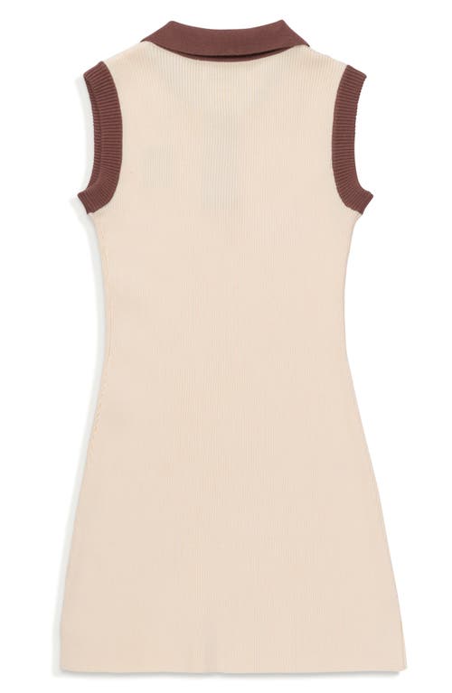 Honor The Gift Rib Polo Sweater Minidress In White