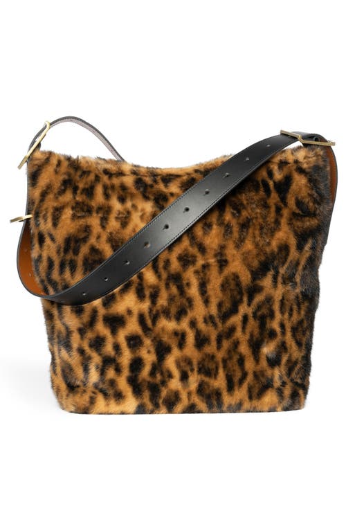 Zadig & Voltaire Jane X-large Leo Faux Fur Hobo Bag In Brown