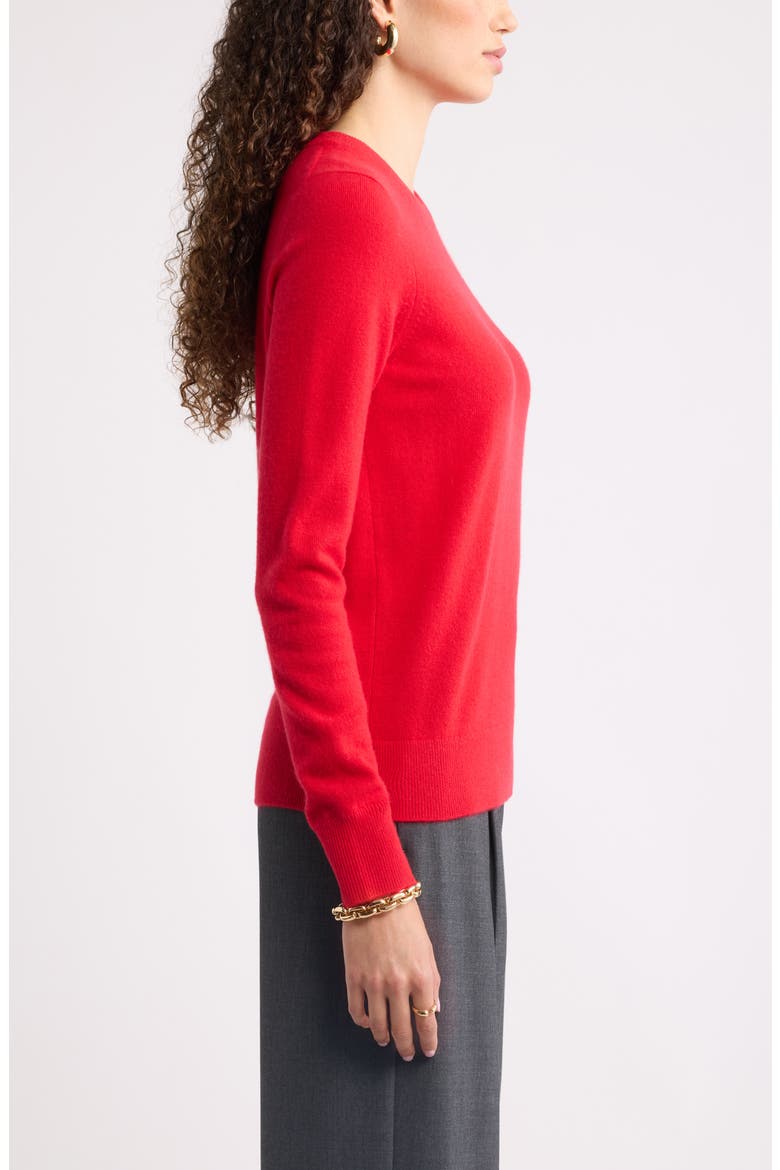 Crewneck Cashmere Sweater, Alternate, color, RED CELEBRATION