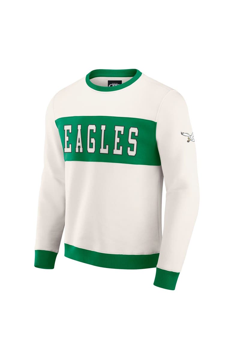 Darius Rucker Collection by Fanatics Men's Darius Rucker Collection by Fanatics  Cream Philadelphia Eagles Colorblock Pullover Sweatshirt, Alternate, color, Cream