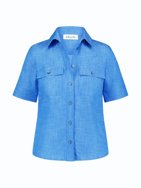 Vesper Stretch denim poplin shirt