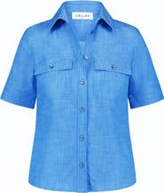 Callas Milano Vesper Stretch denim poplin shirt