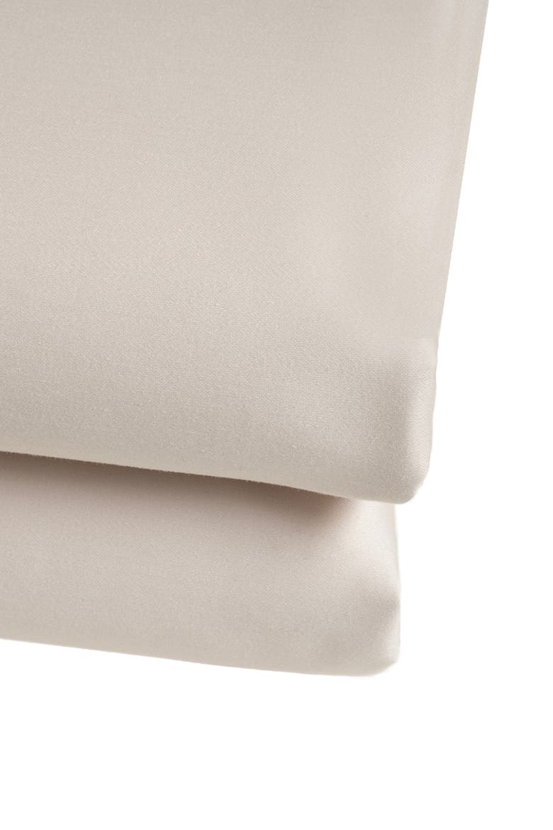 Solid Cotton Sateen 300 Thread Count King Flat Sheet, Alternate, color, Cream