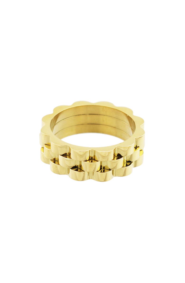 REBL Alternating Ribbed Band Ring, Alternate, color, Gold