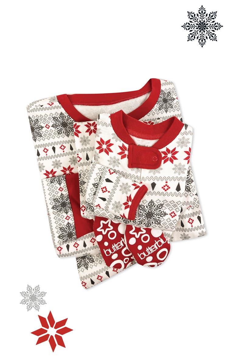 Cruz Snug Fit Footed Pajamas, Alternate, color, NORDIC FAIR ISLE IVORY