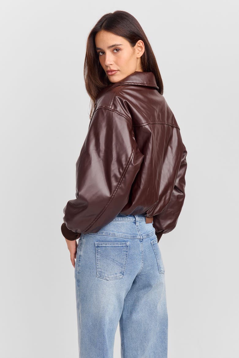 Estella Bomber Jacket, Alternate, color, Brown