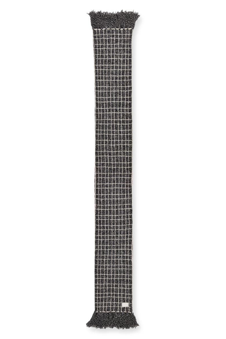 Lindsey Check Bouclé Knit Scarf, Alternate, color, CHARCOAL
