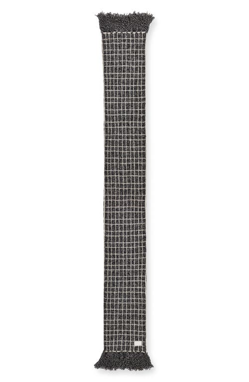 Varley Lindsey Check Bouclé Knit Scarf In White