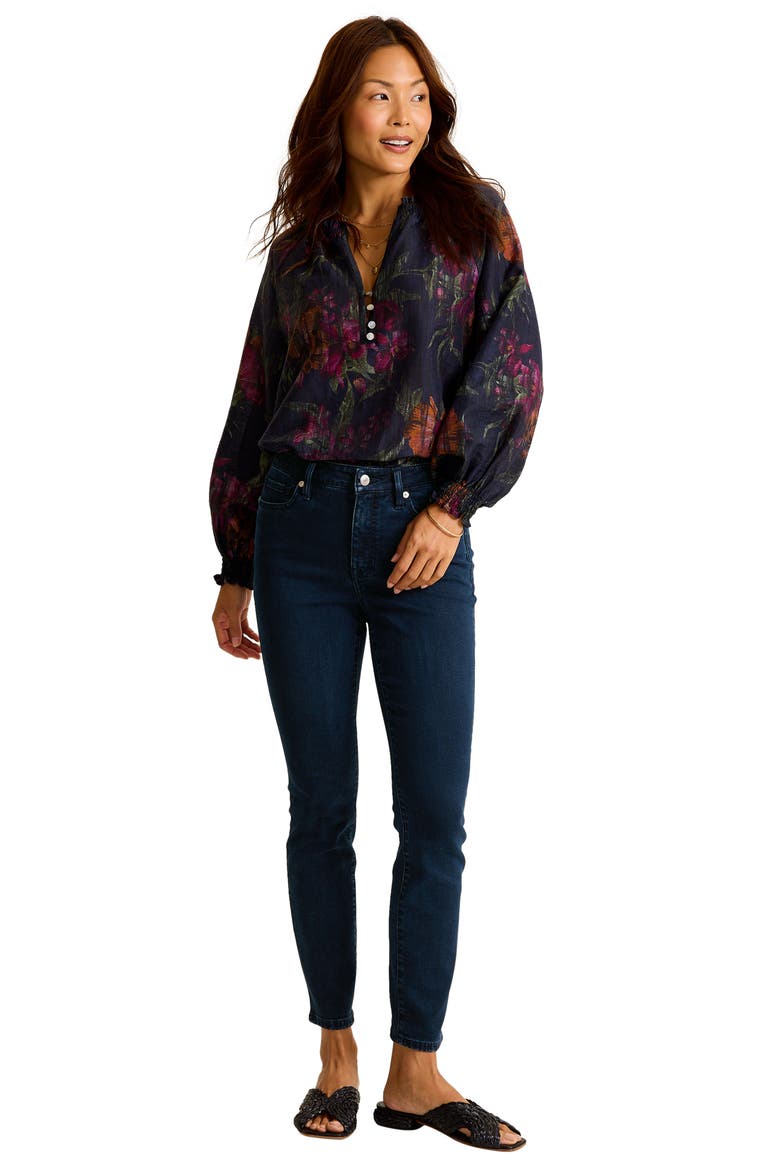 High Waist Ankle Skinny Jeans, Alternate, color, SAPPHIRE NIGHT WASH