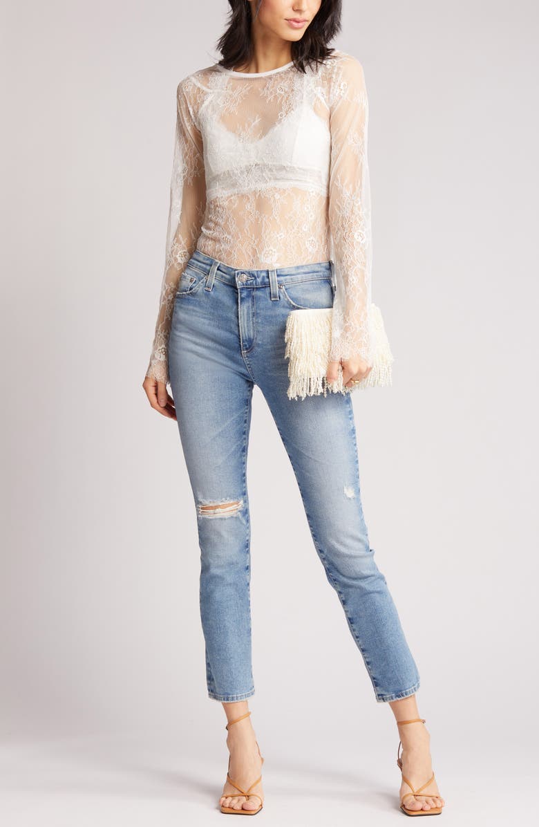 AG Mari High Waist Crop Straight Leg Jeans, Main, color, 18 Years Santa Fe