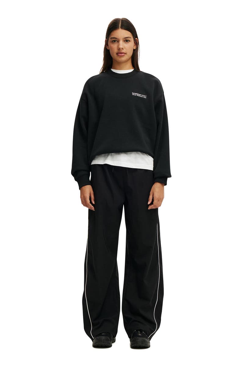 COTTON ON BODY Plush Graphic Crew Sweatshirt, Alternate, color, Black Bw Club