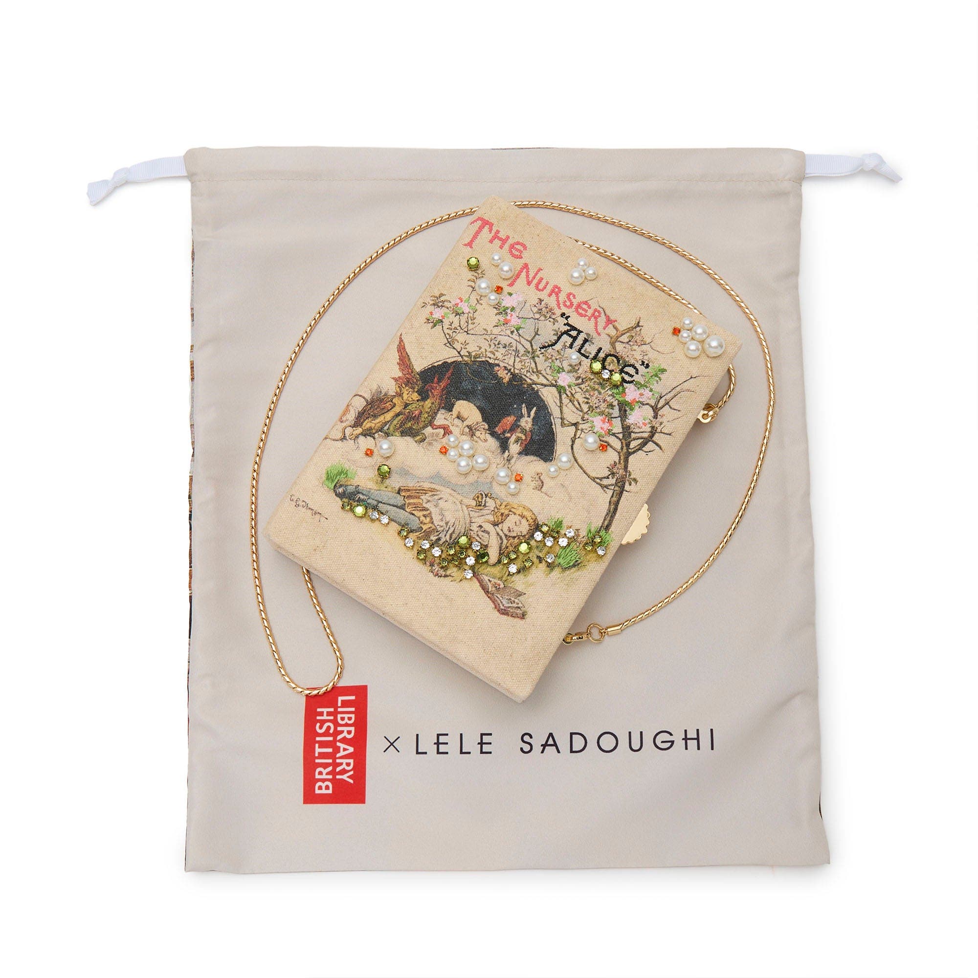 Lele Sadoughi The Nursery Alice Book Clutch, Alternate, color, Ivory