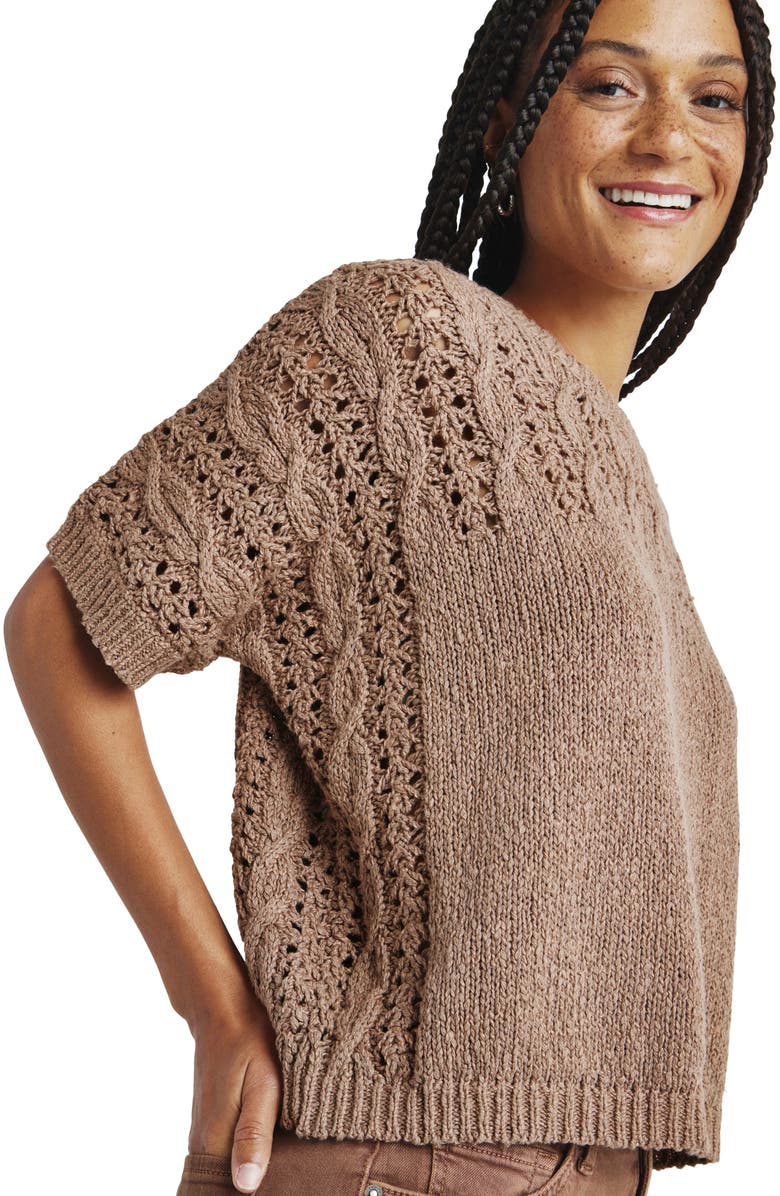 Splendid Mason Short Sleeve Sweater, Alternate, color, Macchiato