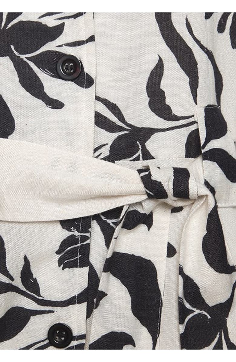 LASCANA Women's Floral Print Shirt Dress, Alternate, color, Beige & Black