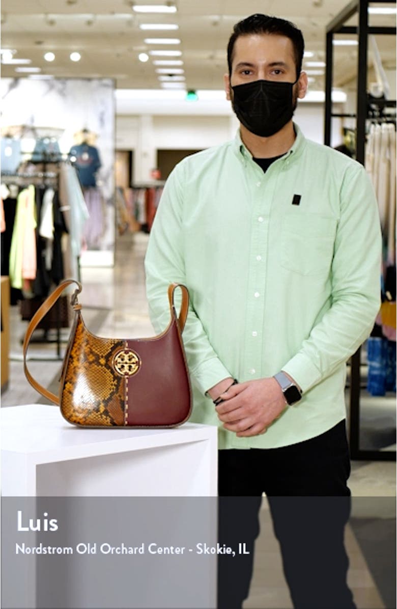 Small Snakeskin Print Leather Shoulder Bag, sales video thumbnail