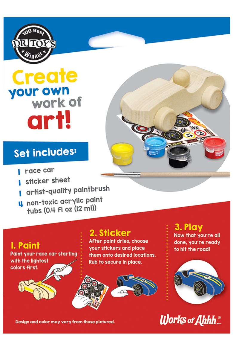 Race Car Wood Craft & Paint Kit, Alternate, color, Multicolor
