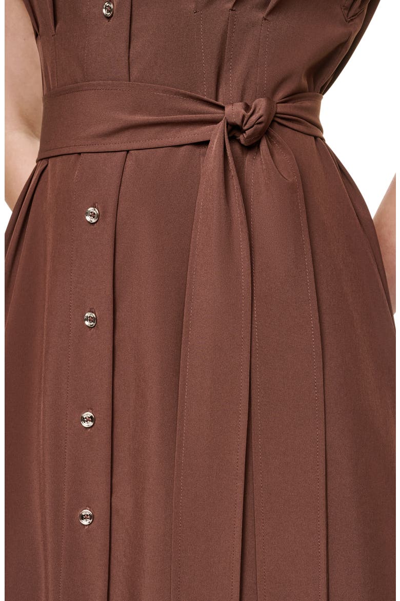 Belted Midi Shirtdress, Alternate, color, JAVA