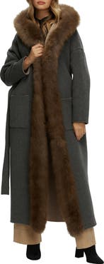 GORSKI Reversible  Cashmere Parka with Genuine Shearling Trim