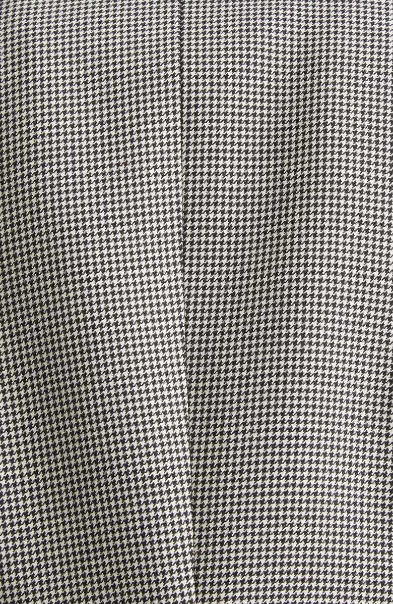 McQueen Houndstooth Check Double Breasted Wool & Mohair Coat, Alternate, color, Black/ Ivory