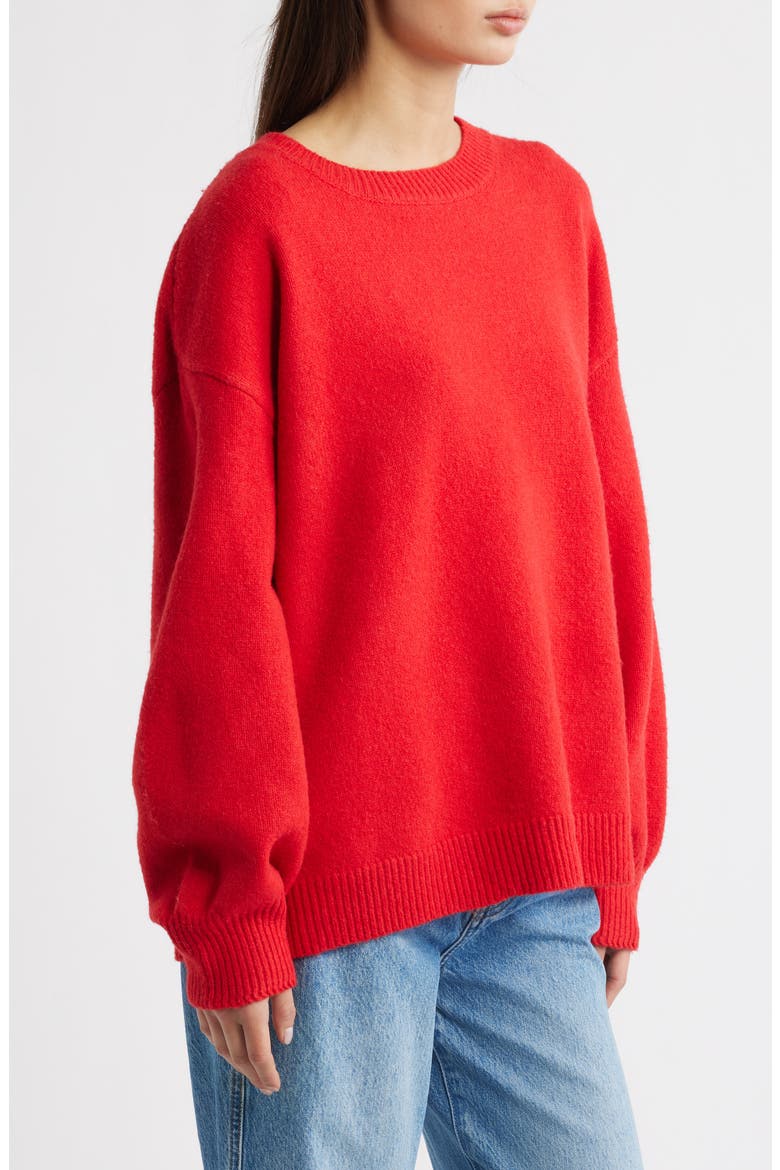 Ryanna Crewneck Sweater, Alternate, color, RED