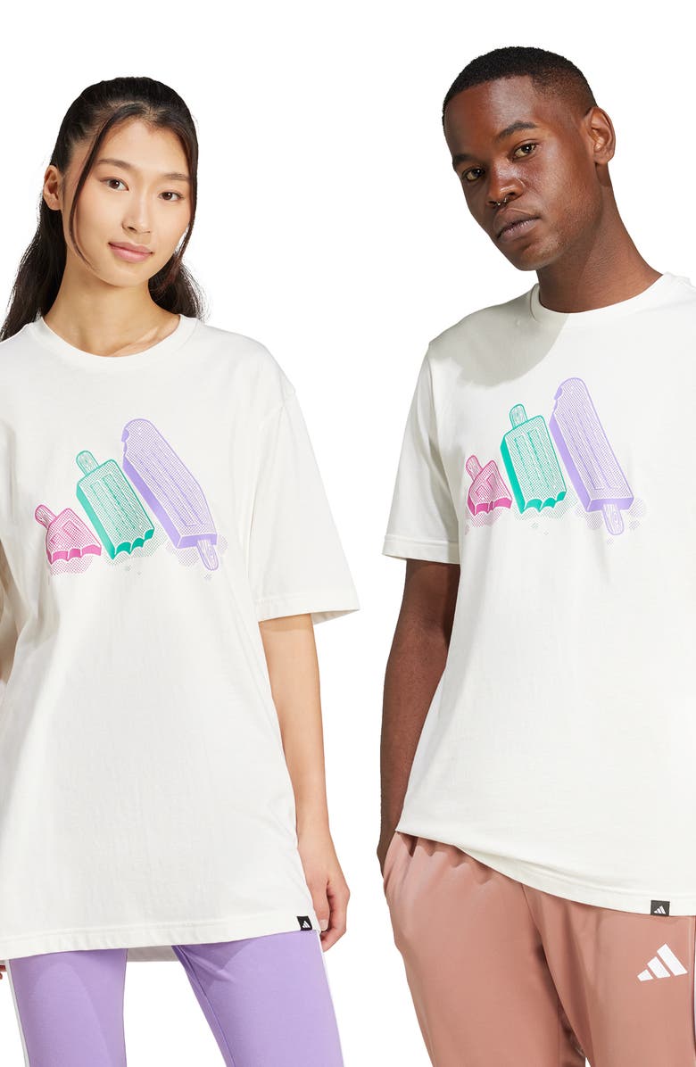 adidas Lounge Ice Cream Cotton Graphic T-Shirt, Alternate, color, Off White
