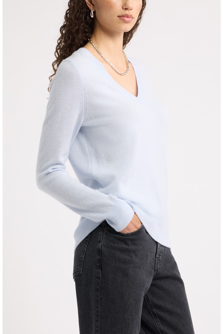 V-Neck Cashmere Sweater, Alternate, color, BLUE XENON
