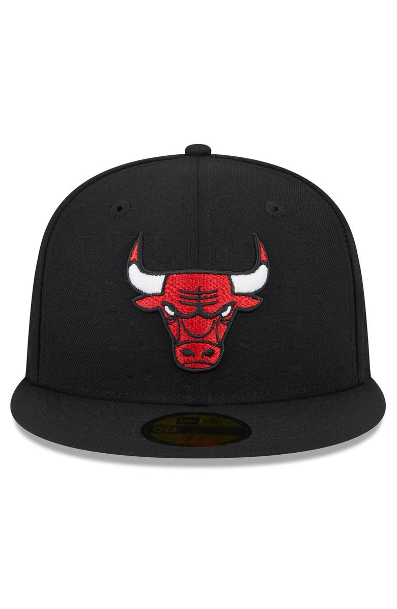 New Era Men's New Era Black Chicago Bulls Rally Drive Side Patch 59FIFTY Fitted Hat, Alternate, color,