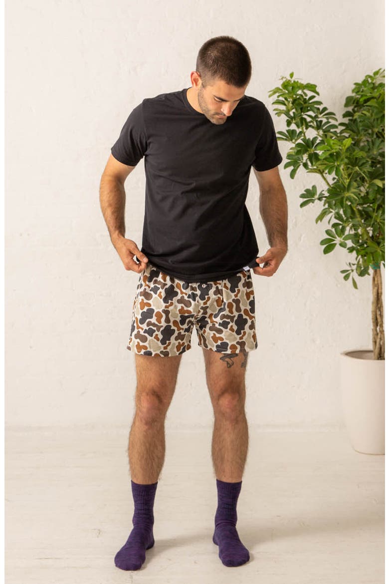 Organic Cotton Duck Camo Boxer Short, Alternate, color, COW