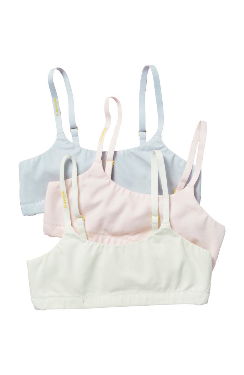 Yellowberry Pipit Pima Cotton Bra 3PK, Main, color, First Petals