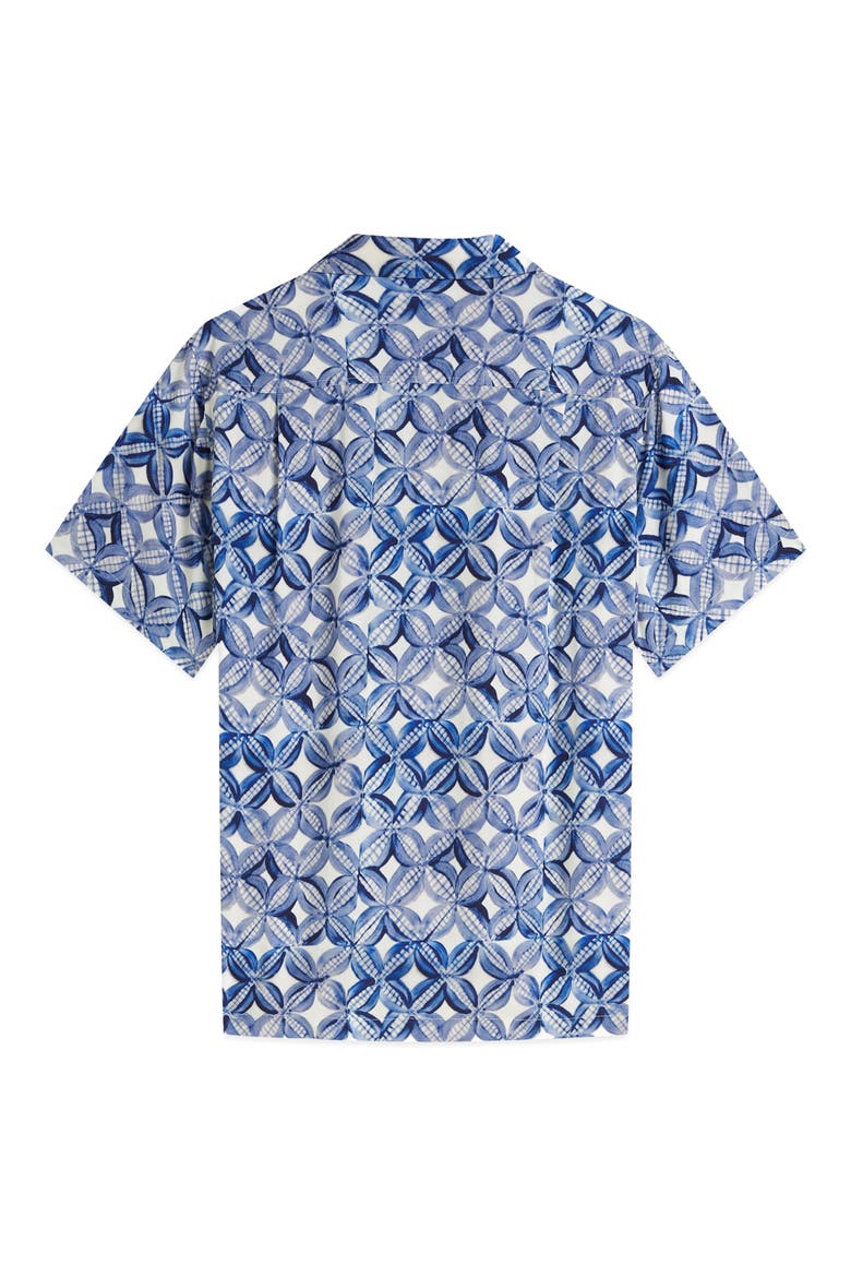 Tile Print Camp Shirt, Alternate, color, TILES FLOWER BLUE