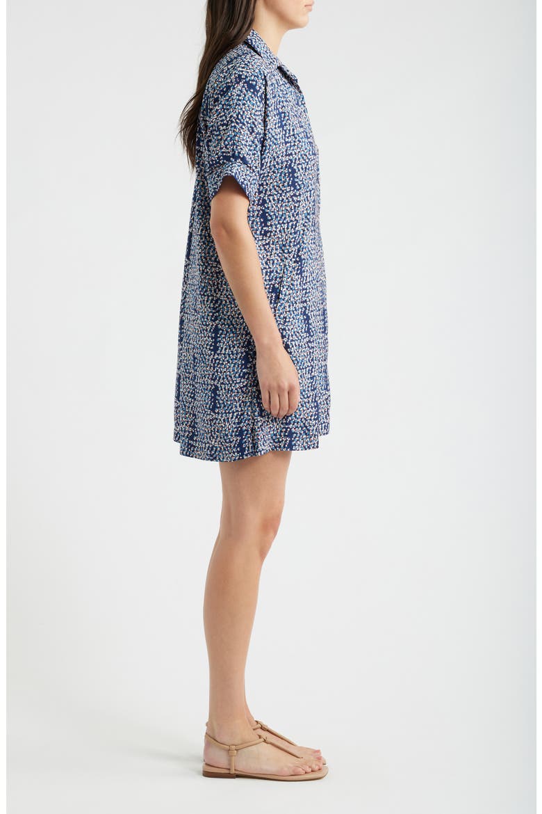 Devon Block Party Print Dress, Alternate, color, INDIGO MULTI