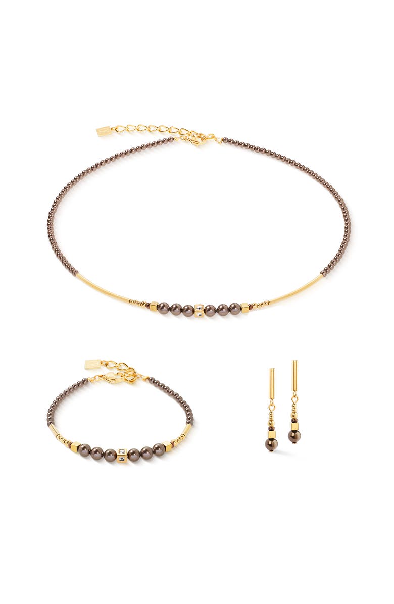 COEUR DE LION Shimmering Princess Pearls Gold Bracelet, Alternate, color, Brown