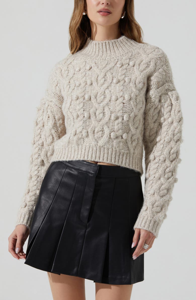 ASTR the Label Mikita Pleated Faux Leather Miniskirt, Alternate, color, Black