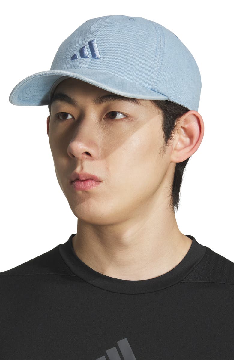 adidas Embroidered Denim Baseball Cap, Alternate, color, Light Blue Denim