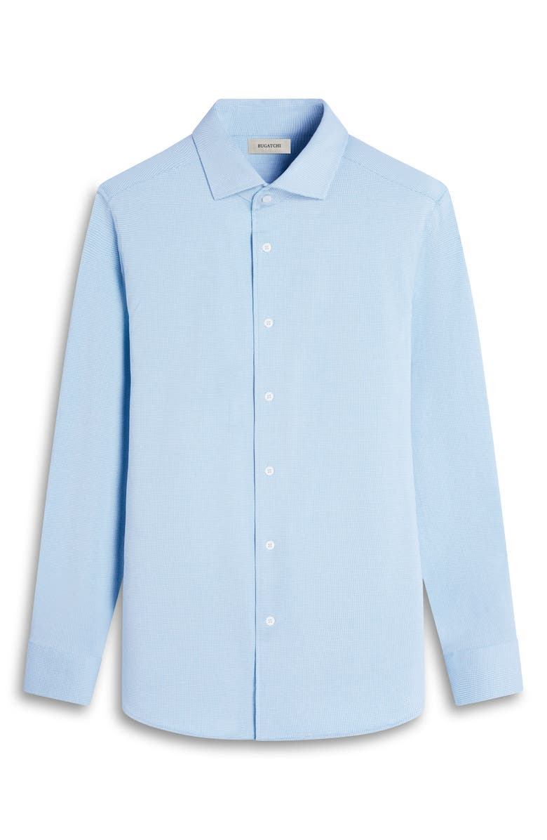 Bugatchi Devon Micro Houndstooth OoohCotton<sup>®</sup> Button-Up Shirt, Alternate, color, Turquoise