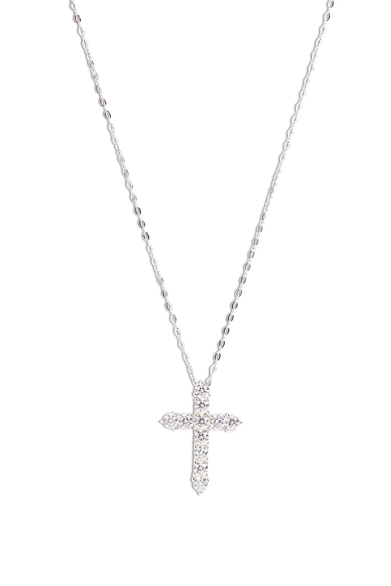 Cross Pendant Necklace, Main, color, SILVER