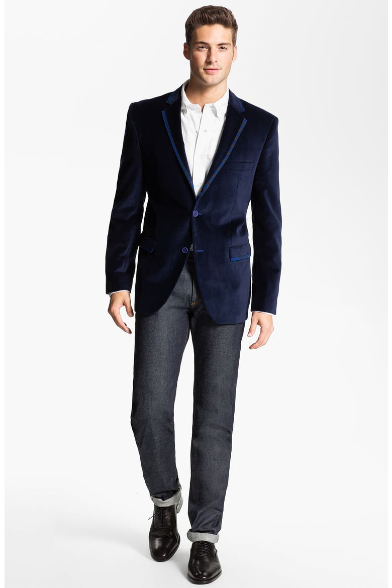 Petit Standard Slim Fit Raw Selvedge Jeans, Alternate, color, INDIGO WASH