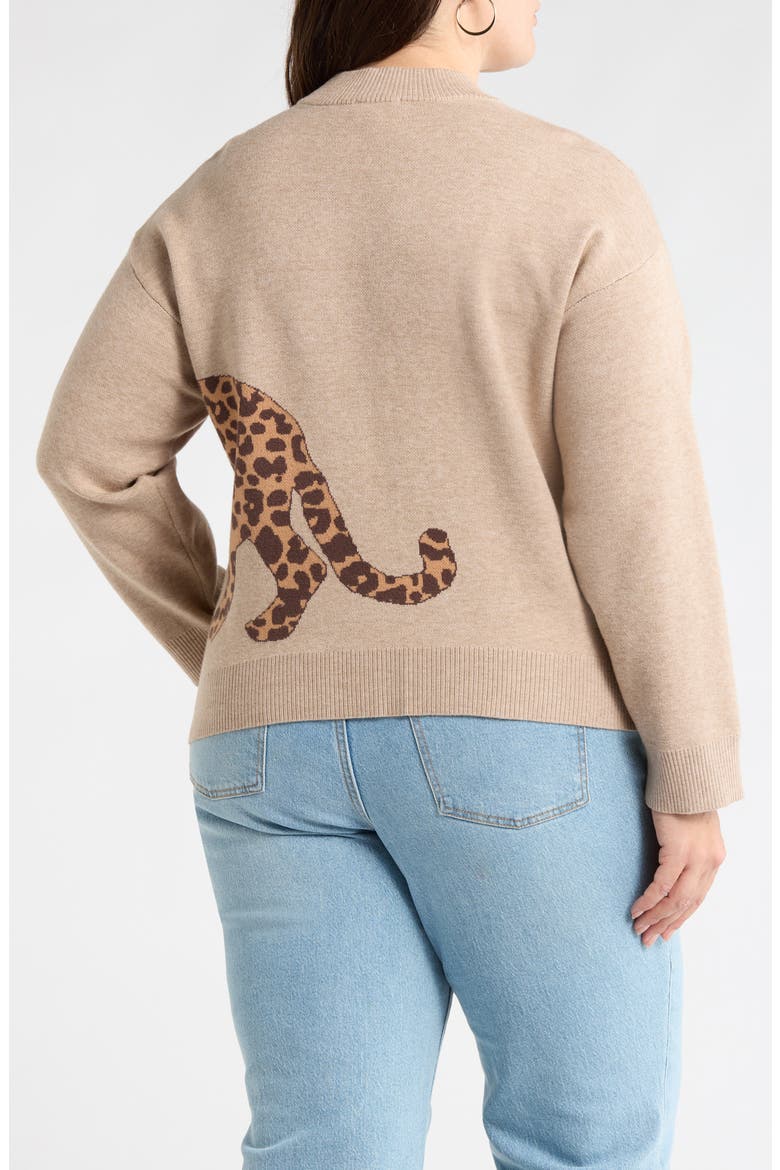 Jazara Leopard Sweater, Alternate, color, OATMEAL