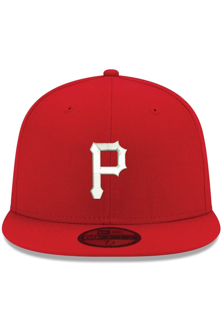 Men's New Era Red Pittsburgh Pirates White Logo 59FIFTY Fitted Hat, Alternate, color, Red