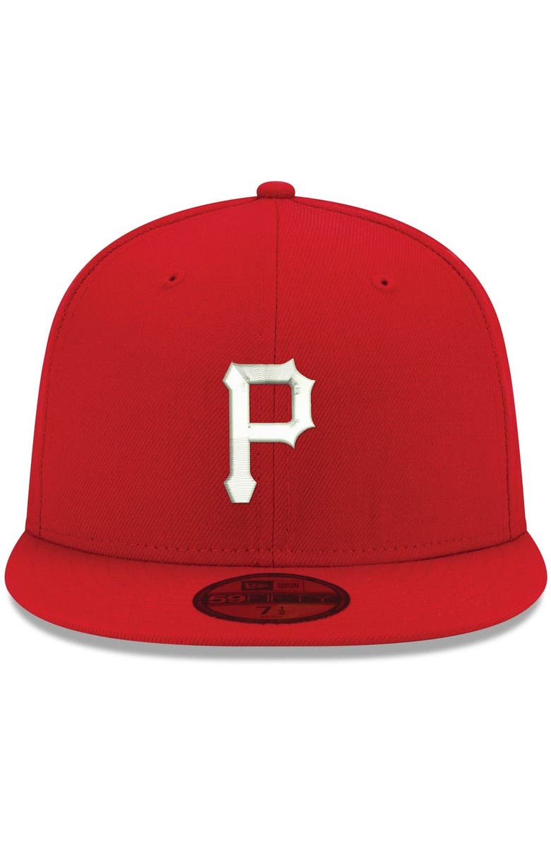 New Era Men's New Era Red Pittsburgh Pirates White Logo 59FIFTY Fitted Hat, Alternate, color, Red