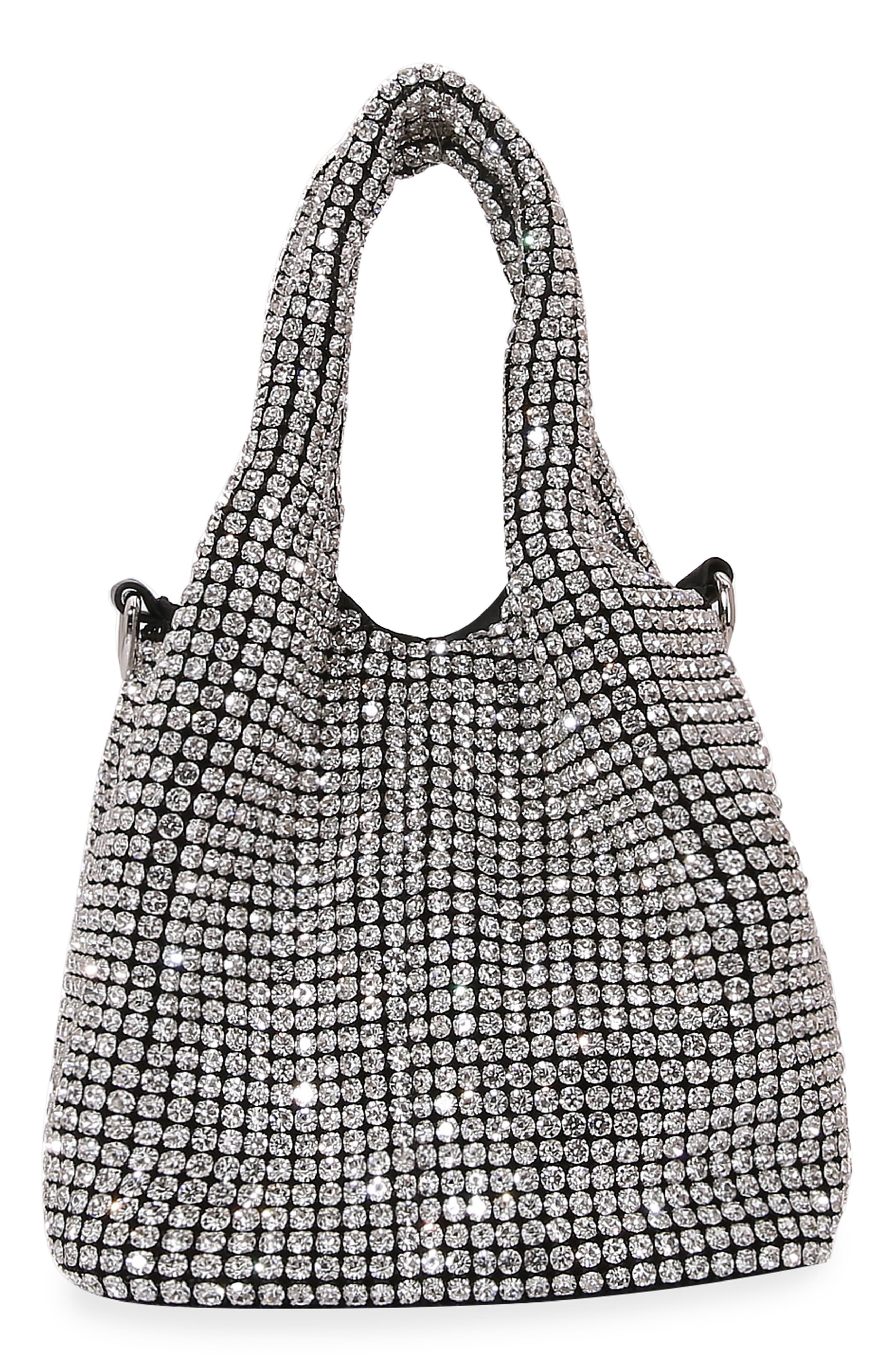 Crystal Bucket Bag, Alternate, color, SILVER