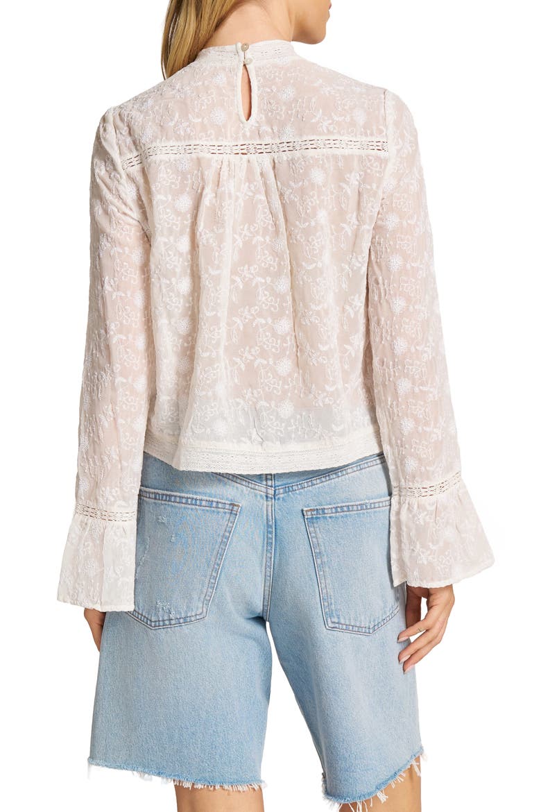 Embroidered Mesh Top, Alternate, color, VELLUM