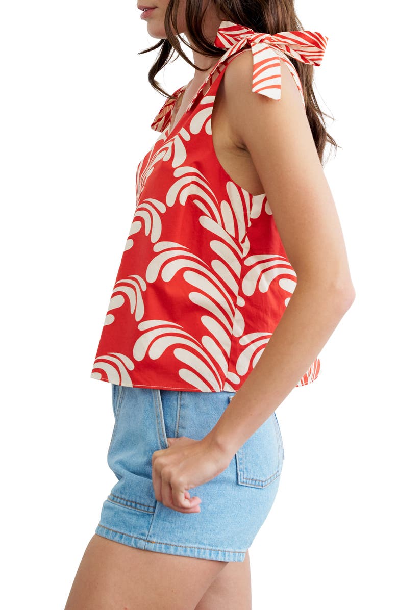 CIEBON Monet Tie Strap Tank, Alternate, color, Red