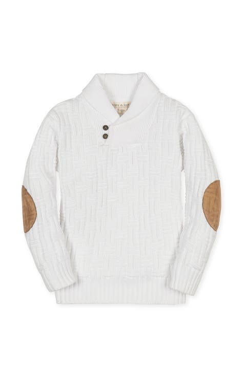 Kids' Organic Long Sleeve Striped Shawl Collar Sweater
