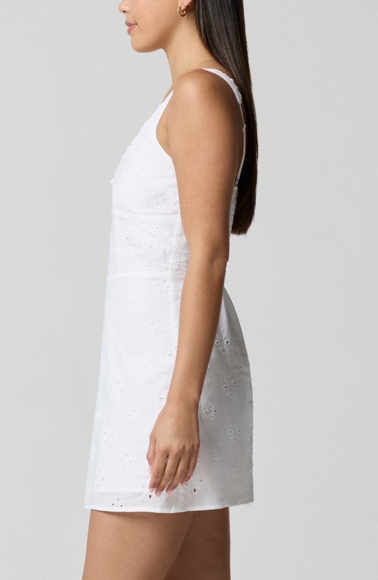 Florence by Mills Eyelet Embroidered Cotton Mini Sundress, Alternate, color, Bright White