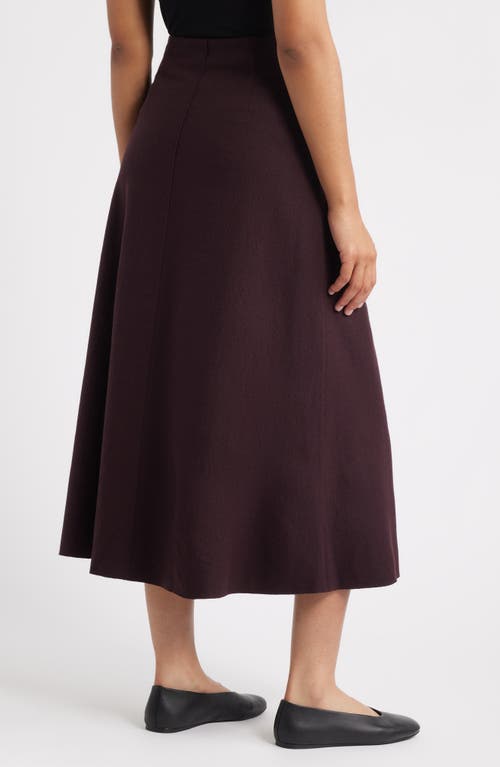 Eileen Fisher Felted Wool Jersey A-line Skirt In Burgundy