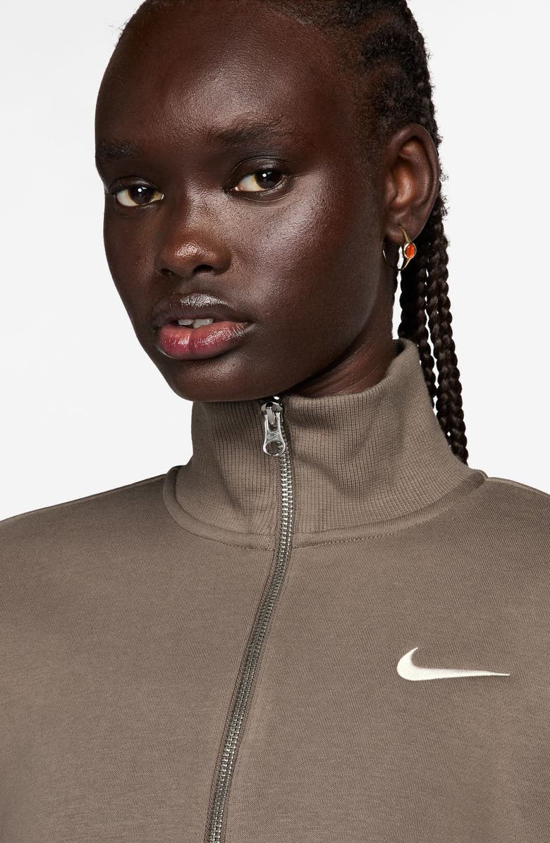 Nike Sportswear Phoenix Fleece Crop Sweatshirt, Alternate, color, Mink Brown/ Sail