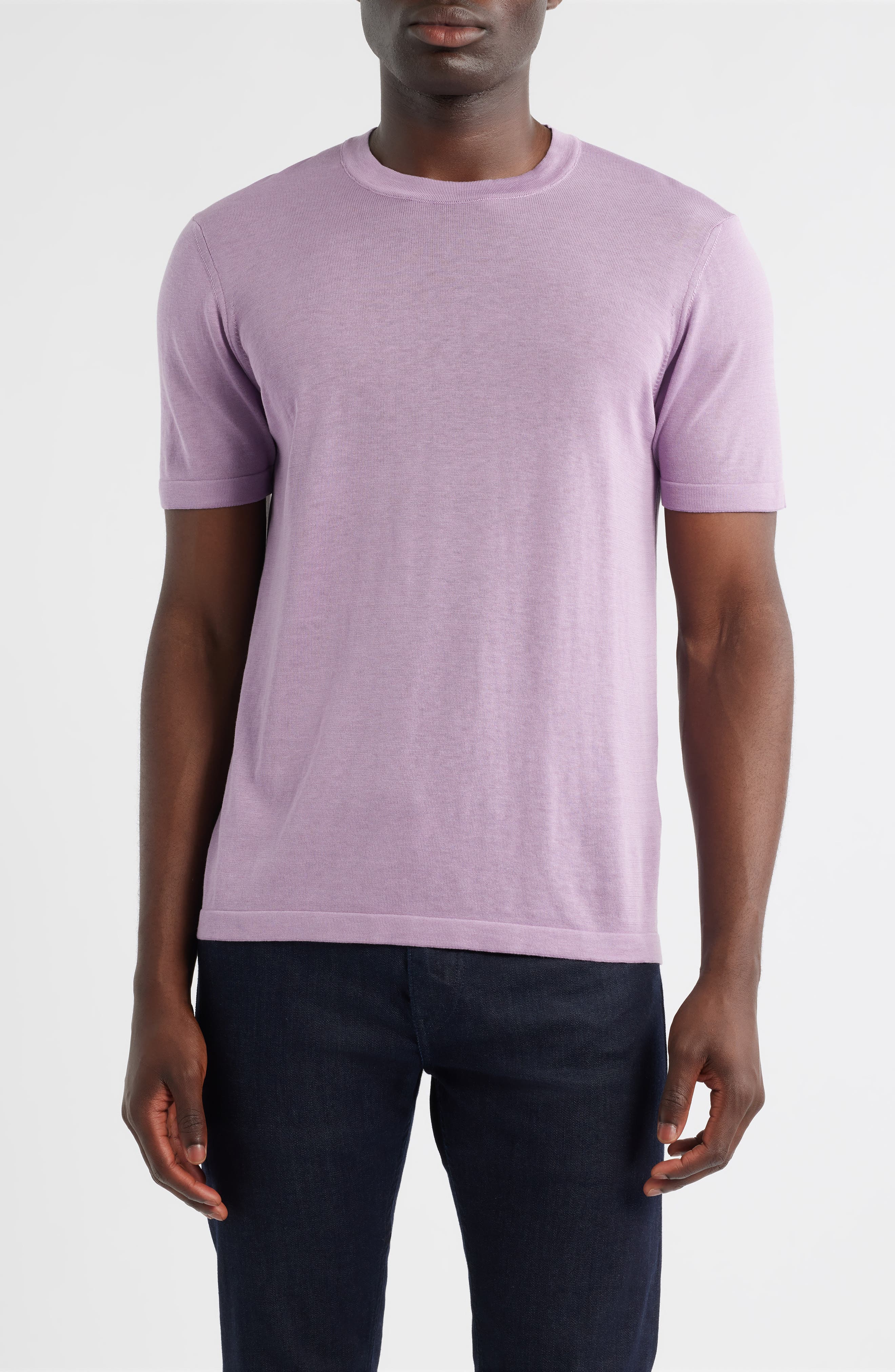 Jack Victor Wellington Heathered Cotton & Silk Crewneck T-Shirt