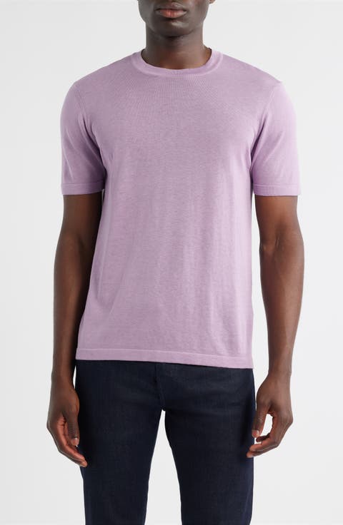 Wellington Heathered Cotton & Silk Crewneck T-Shirt