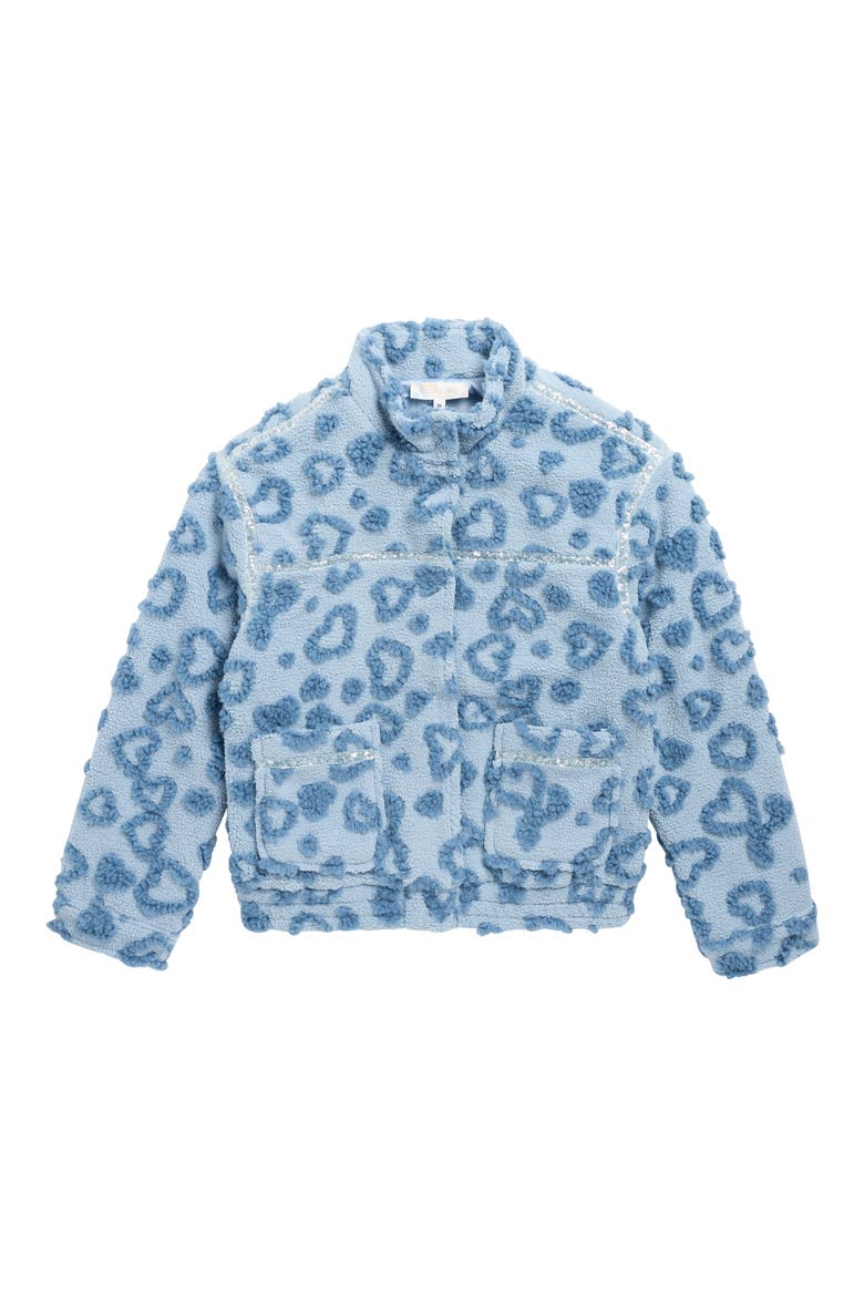 Kids' Textured Fleece Jacket, Main, color, BLUE